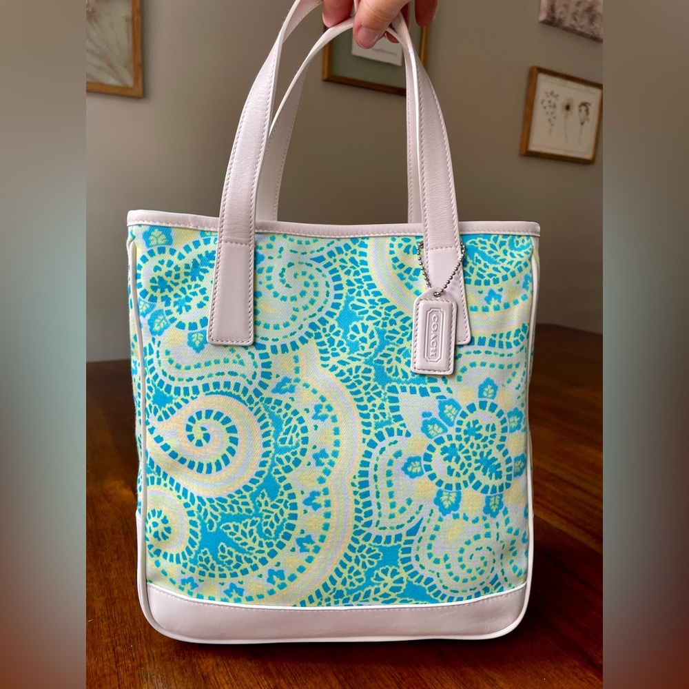 Vintage Coach Y2K Paisley Mini Tote Made in Italy